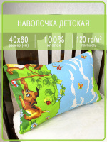 Детская наволочка Ивановская бязь Веселые щенки 1 шт. (40х60)